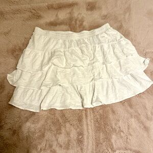 American Eagle Outfitters White Tiered Ruffle Skirt